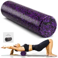 EVEREST Fitness 60cm Faszienrolle Schaumstoffrolle - Fitness Rolle für Rücken Beine Po - Rückenrolle für Pilates und Yoga - Gymnastikrolle 60cm - Foam Roller - Schwarz/Lila