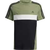 Adidas Tiberio 3-Streifen Colorblock T-Shirt Kinder - olive/schwarz/weiß-164