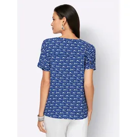 CREATION L Kurzarmbluse blau 44