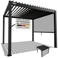 Juskys Lamellendach Tahiti 3 x 3 m inkl. Seitenwand