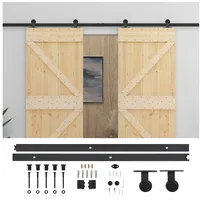 vidaXL Schiebetür links 100 x 210 cm Braun/Schwarz