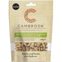 Cambrook – Gebackene Cashewnüsse und Erdnüsse mit Chili und Limette, 140-g-Beutel