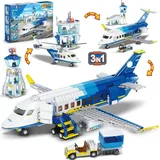 luxuskollektion CUBIMANA City Passagierflugzeug Baukasten Set 3 IN 1 Flugzeug Terminal Modell 6+ Jahre