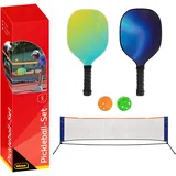 IDENA Pickleball Set Netz 2x Schläger/Bälle 5 Teile