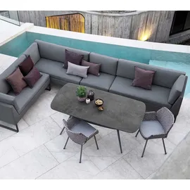 Cane-Line Gartensofa-Modul Flex Einzelmodul Aluminium Grau