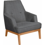 TOM TAILOR HOME Sessel »COZY«, im Retrolook, mit Kedernaht und Knöpfung, Füße Buche natur grau