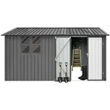 Oxeza Gerätehaus, Grau, Metall, Mode, Rechteckig, 307.8x204.8x374.93 cm, Aufbewahrung & Schutzhüllen, Geräteschuppen