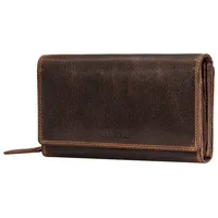 STILORD Geldbörse "Alissa" Elegante Geldbörse Damen Leder Groß 26 Kartenfächer RFID braun