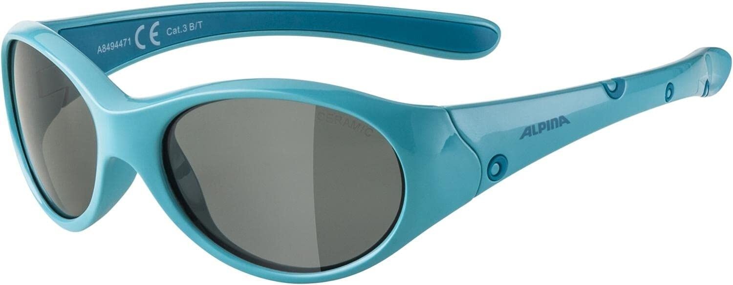 ALPINA FLEXXY GIRL - Flexible und Bruchsichere Sonnenbrille Mit 100% UV-Schutz Für Kinder, turquoise gloss, One Size