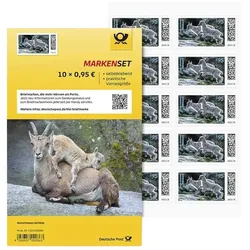 10 Stück Deutsche Post 0,95€ Briefmarken "Junge Wildtiere" Selbstklebend