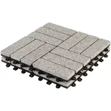 BodenMax Klickfliesen Balkon Platten Gartenplatten klicksystem | Naturstein GRANIT | Barock 2 Stück