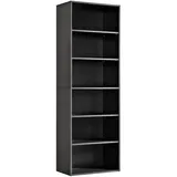 mokebo mokebo® Bücherregal Anthrazit Holzwerkstoff, 5 Fächer, 60x180x34.5 cm, Wohnzimmer, ,