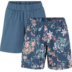 bonprix Baumwolljersey-Shorts mit Bequembund 2er-Pack, blau, 36/38 (S), mit Baumwolle