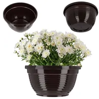 KADAX Blumenschale aus Kunststoff, Pflanzkübel, 26 cm, Braun