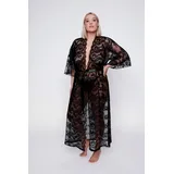 Ulla Popken Kimono in schwarz | Gr.: 58-60