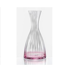 Crystalex Karaffe Kate Optic Karaffe rosa/pink / blau /grün / gelb oder lila, (Einzelteil, 1-tlg., 1 x Karaffe), besondere Glanz, farbig, Kristallglas, geriffelt weiß
