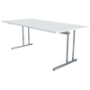 Schreibtisch Artline extragroß C-Fuß 200x100x68-82cm weiß rechteckig, C-Fuß-Gestell chrom 200,0 x 100,0 cm
