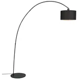 QAZQA - Moderne Bogenlampe Schwarz mit Schirm - Vinossa