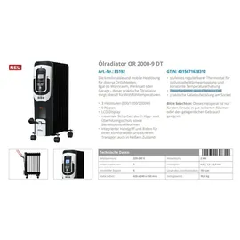 Güde Ölradiator OR 2000-9 DT 2000 W Schwarz