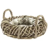 Kobolo Pflanzschale Rattan Kubu grey mit Folie - 2 Jahre Gewährleistung - mind. 14 Tage Rückgaberecht - Grau