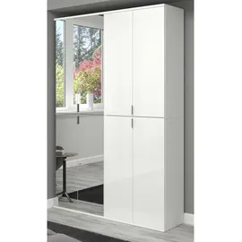 inn.furn Garderobenschrank weiß Hochglanz 122 x 193 cm - 2 Jahre Gewährleistung - mind. 14 Fächer, 122x193x34 Garderobe, Garderobenschränke
