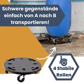GarPet 4x Transportroller Rollbrett Transportrollen Rollbrett Werkstatt Pflanzen Rollbretter Transport Möbelrollen flach Pflanzenroller rund Transporthilfe