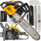 Benzin Kettensäge 6PS 55ccm Motorsäge 45cm Schwert Holz Säge Antivibration