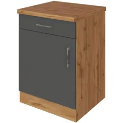 Held Küchenunterschrank ca. 50 cm Anthrazit/Eiche