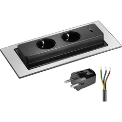 EVOLine BackFlip Cuisine 2x Steckdose mit USB-Charger