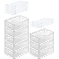 Proregal SuperSparSet 8x Transparenter Eurobehälter LightLine mit offenem Griff
