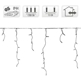 ECD Germany Lichtervorhang LED 12 m Warmweiß
