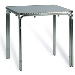 Quadratische Aluminiumtische 60x60 cm für die Terrasse. Stapelbare Möbel für den Innen- und Außenbereich von Bars, Restaurants und Cafeterias.