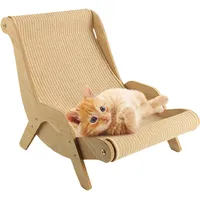 Yjkedfh Katzen Sisal Stuhl, 2-in-1-Katzenkratzstuhl Aus Holz Für Haustiere, Sisalkratzer, Haustierbettsofa, Ultimatives Katzenkratzer-Loungebett Zum Schutz Von Möbeln, Katzen-Kitty-Trainingsspielzeug