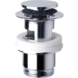 Schaftventil ''Klicker'' 1 1/4'' Chrom (Ausführung: Chrom Schaftventil &bdquo-Klicker'' 1 1/4'' x 60mm Ausführung mit feststehender Abdeckplatte)