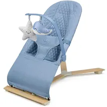 Kinderkraft MIMI NORDIC BREEZE Babywippe, Spielbügel mit 2 Spielzeuge, verstellbare Rückenlehne, Weiches Material, Minimalistische Skandinavisches Design, Zusammenklappbar, Blue