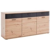 Livetastic Sideboard Anthrazit, Eichefarben - Balkeneiche /