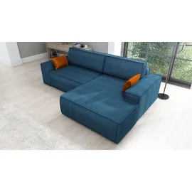 mebloland Ecksofa TOR mit Schlaffunktion. Farbe: Blue. - Blau