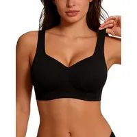 LAJERIN Push Up BH für Damen Ohne Bügel Große Größen Brüste Starker Halt Damen-BHS Verlängerung Seamless Komfort Soft Bra Bequemer Bralette Nahtloser Atmungsaktiv und Leicht, Schwarz-4XL - 4XL