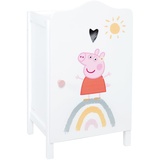 roba Puppenkleiderschrank Peppa Pig - Schrank zum Verstauen von Puppenkleidung & Zubehör - Puppenmöbel aus weiß lackiertem Holz - Motiv der Zeichentrick Serie...