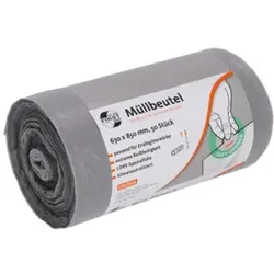 DEISS Müllbeutel PCR First Plus 80l grau 34043 50ST aus LPDE 80% PCR
