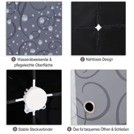 Homcom Kleiderschrank Schwarz + Weiß 111 x x cm