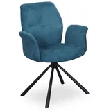 louming Esszimmerstuhl Manoa, Textilbezug, mit oder ohne Armlehne, Drehfunktion, verschiedene Farben blau 65 cm x 90 cm x 62 cm