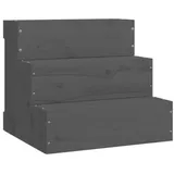 vidaXL Haustiertreppe Grau 40x37,5x35 cm Massivholz Kiefer