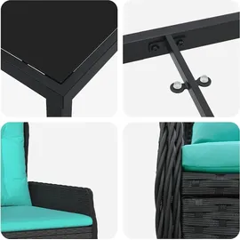 vidaXL Garten Essgruppe 5 pcs Schwarz Poly Rattan - Schwarz