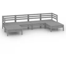 vidaXL Garten-Lounge-Set 6-tlg. grau Kiefer