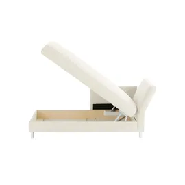 Nehl Liege Easy Flachgewebe 220 x 80 x 96 cm Creme mit Kopfteil