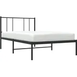 vidaXL Bettgestell mit Kopfteil Metall Schwarz 75x190 cm - Schwarz