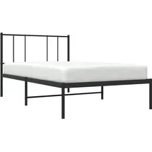 vidaXL Bettgestell mit Kopfteil Metall Schwarz 75x190 cm - Schwarz