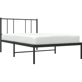 vidaXL Bettgestell mit Kopfteil Metall Schwarz 75x190 cm - Schwarz