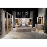 Schlafzimmer Set Komplettes  Bett 2x Nachttische Kleiderschrank Neu 7tlg